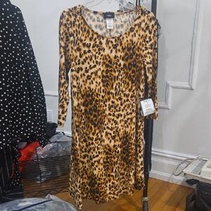 MSK Beige and Black Animal Print Dress